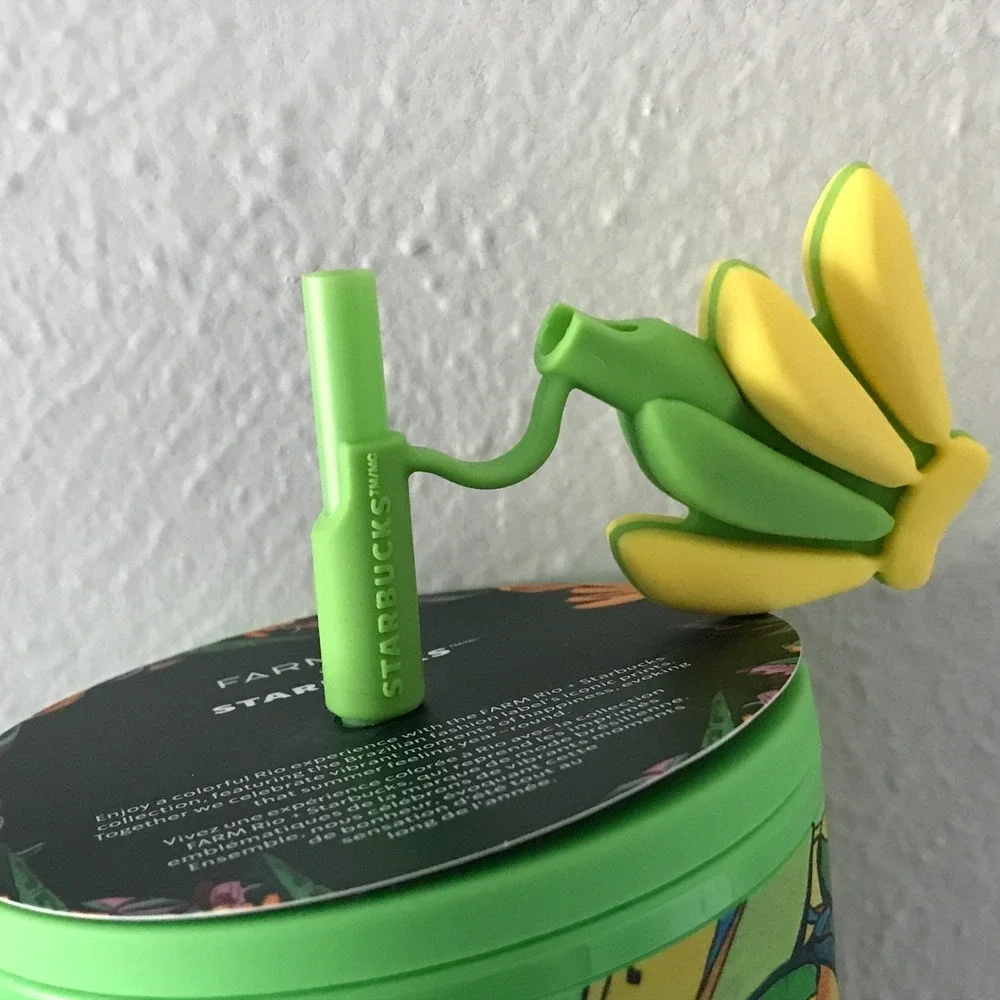 Starbucks x Farm Rio 2025 Board Banana Venti Cold Cup Tumbler 24oz Straw Topper
